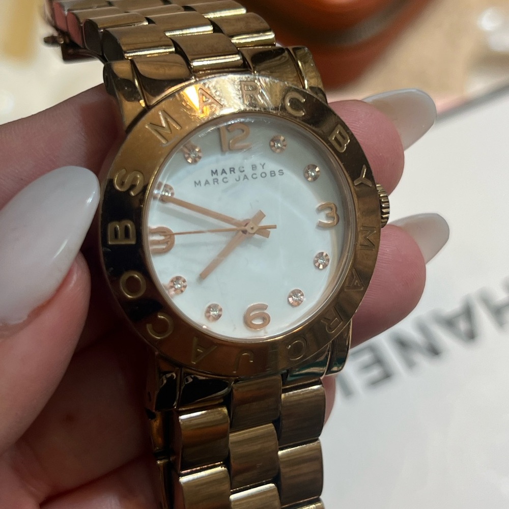 Marc By Marc Jacobs Gold-Tone Watch with White Dial